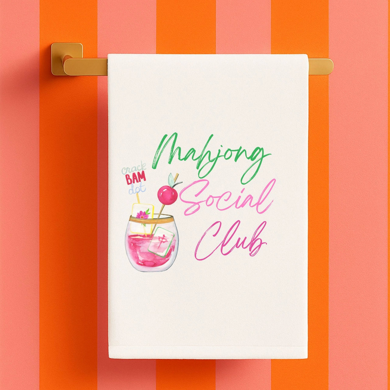 Mahjong Gift Towel Social Club Cute