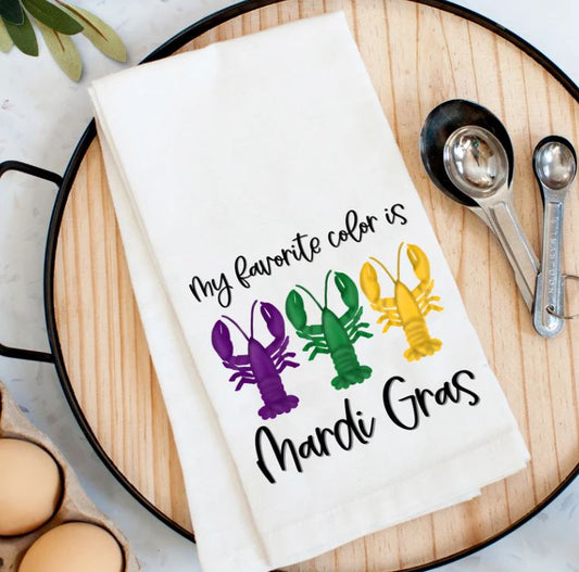Favorite Color is Mardi Gras Kitchen Towel