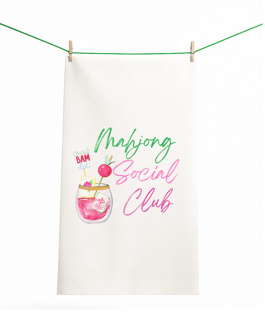 Mahjong Gift Towel Social Club Cute