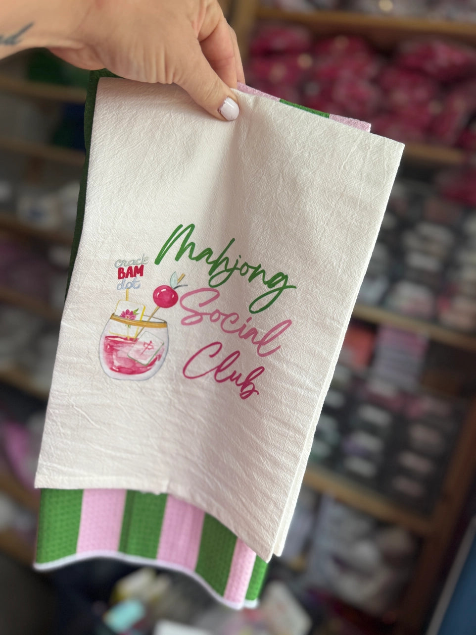 Mahjong Gift Towel Social Club Cute