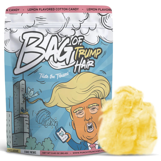 Bag of Trump Hair Cotton Candy – Lemon-Flavored Gag Gift